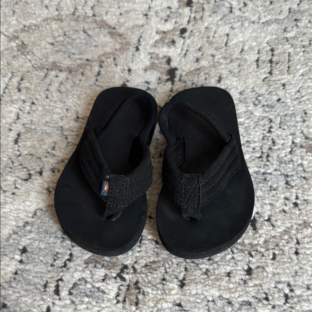 Rainbow Sandals / Flip Floos | Black | Toddler Size 10